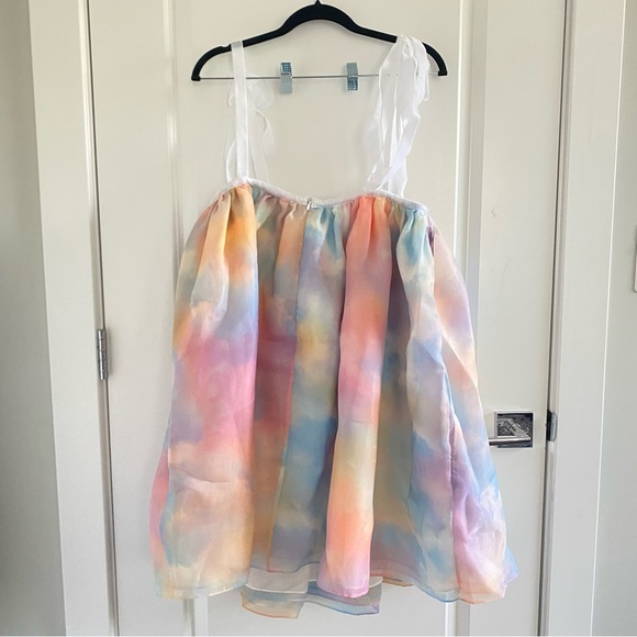 Selkie Dopamine Rainbow Powder Puff Mini Dress Anthropologie - Picture 5 of 13